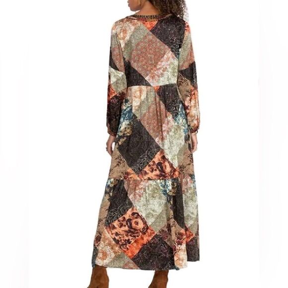 JOHNNY WAS Mabel Silk Boho Dress in Multi M - Picture 2 of 8